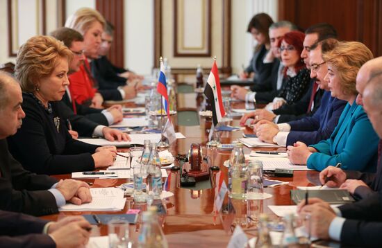 Встреча председателя Совета Федерации В.Матвиенко с главой парламента Сирии Хадией Аль-Аббас