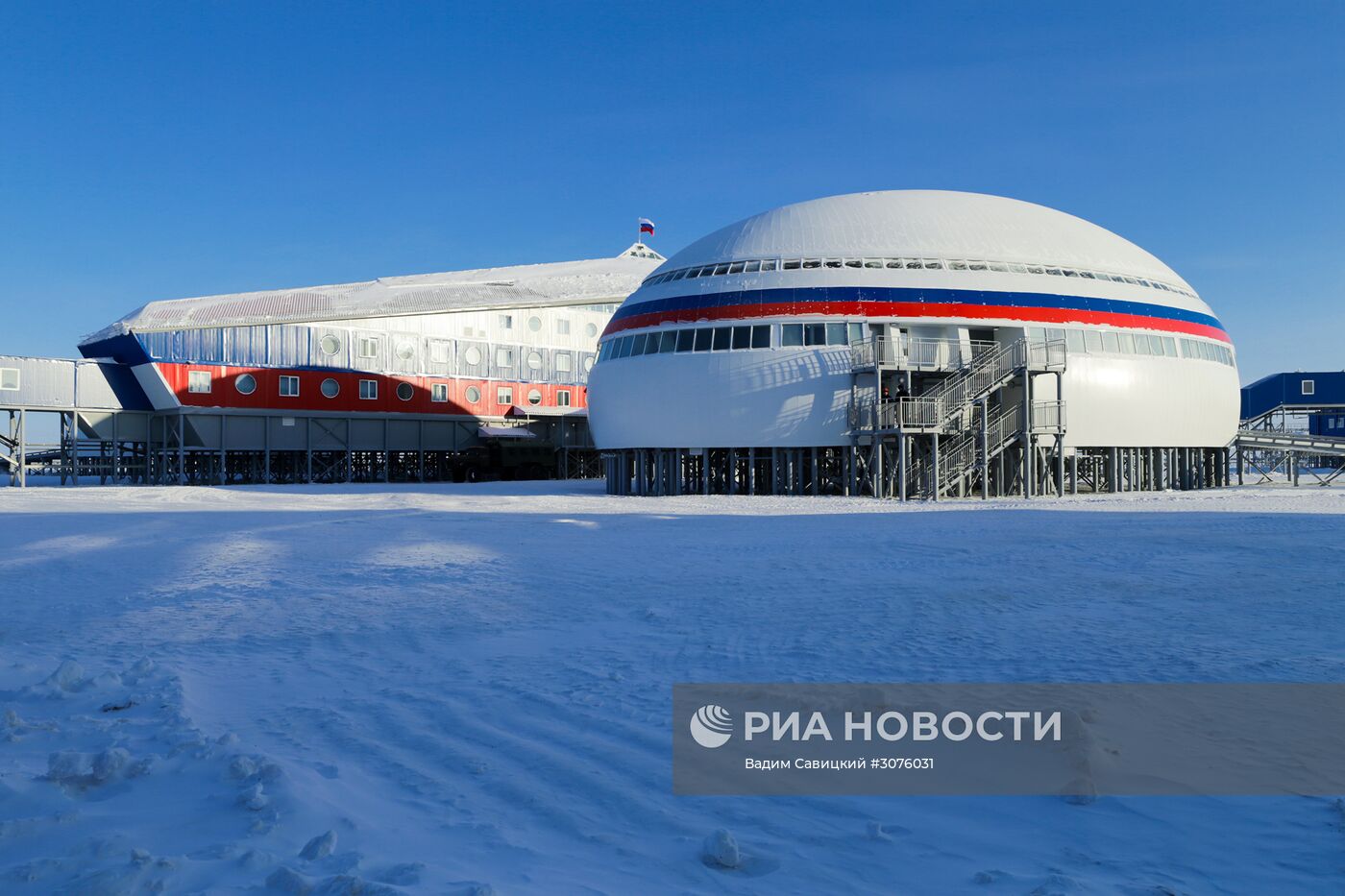 Российская военная база "Арктический трилистник" на острове Земля Александры архипелага Земля Франца-Иосифа