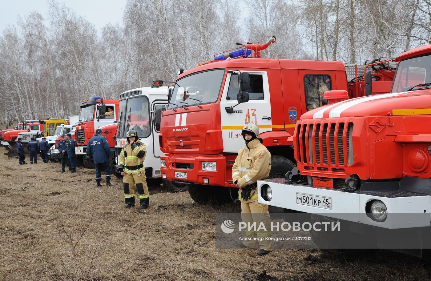 Учения МЧС по ликвидации лесных пожаров в Челябинской области