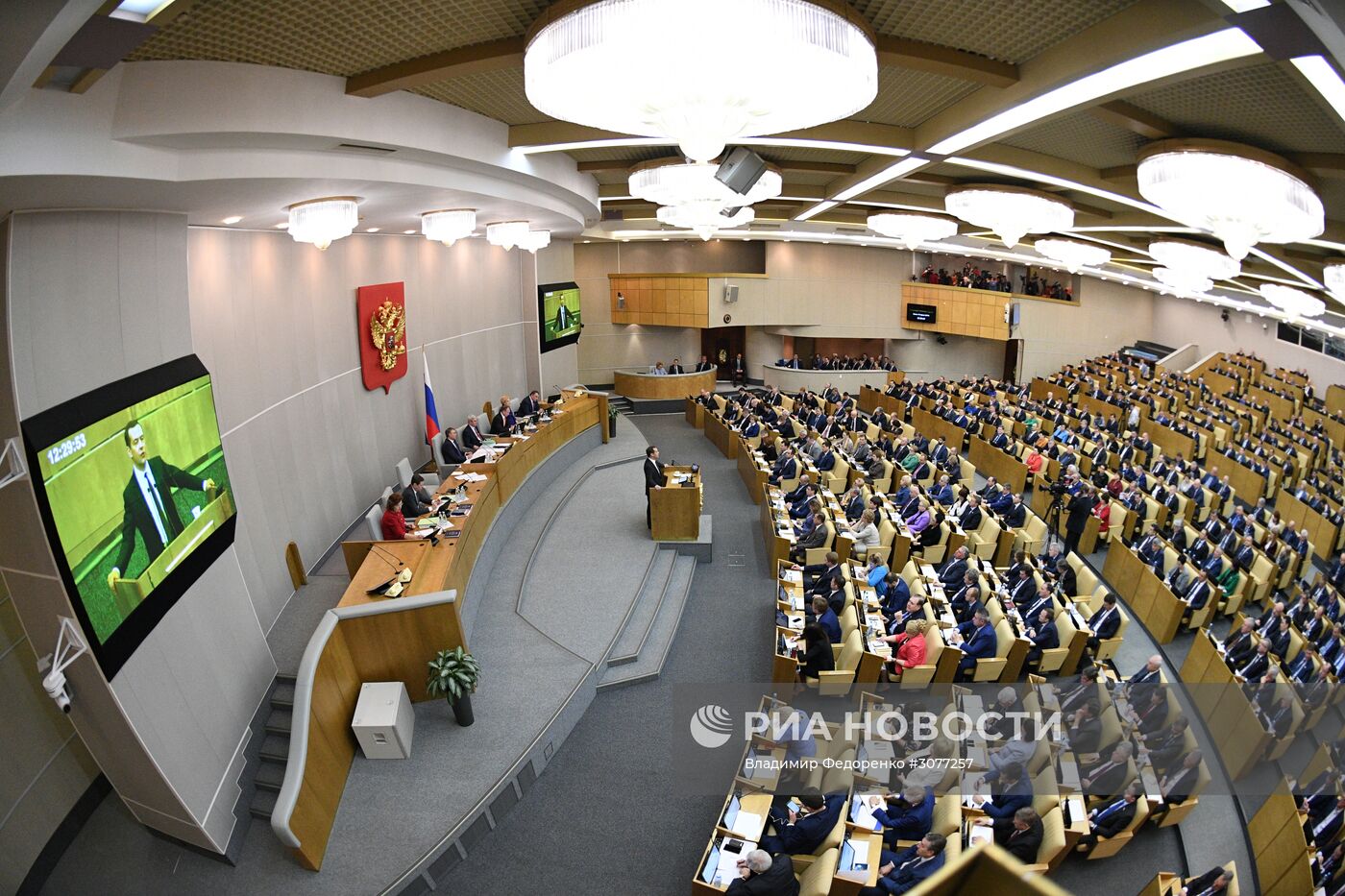 Премьер-министр РФ Д. Медведев выступил в Государственной Думе РФ