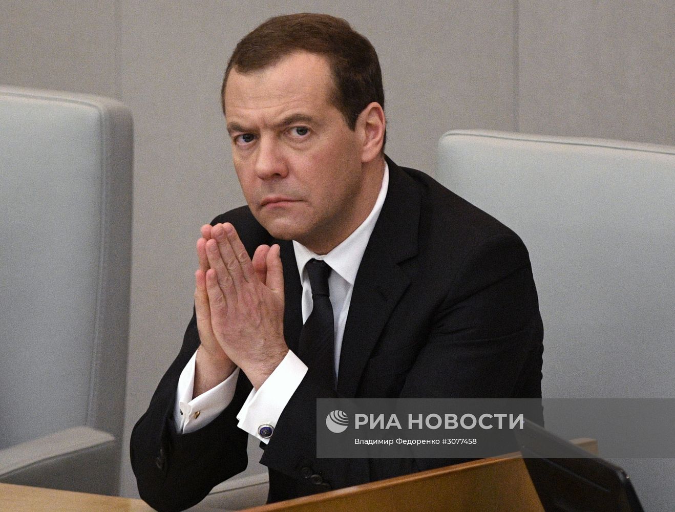 Премьер-министр РФ Д. Медведев выступил в Государственной Думе РФ