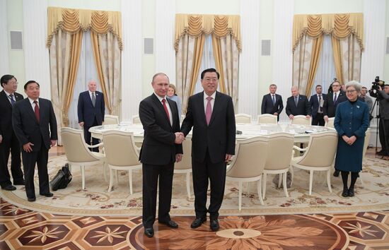 Встреча президента РФ В. Путина с председателем ПК ВСНП КНР Чжан Дэцзяном