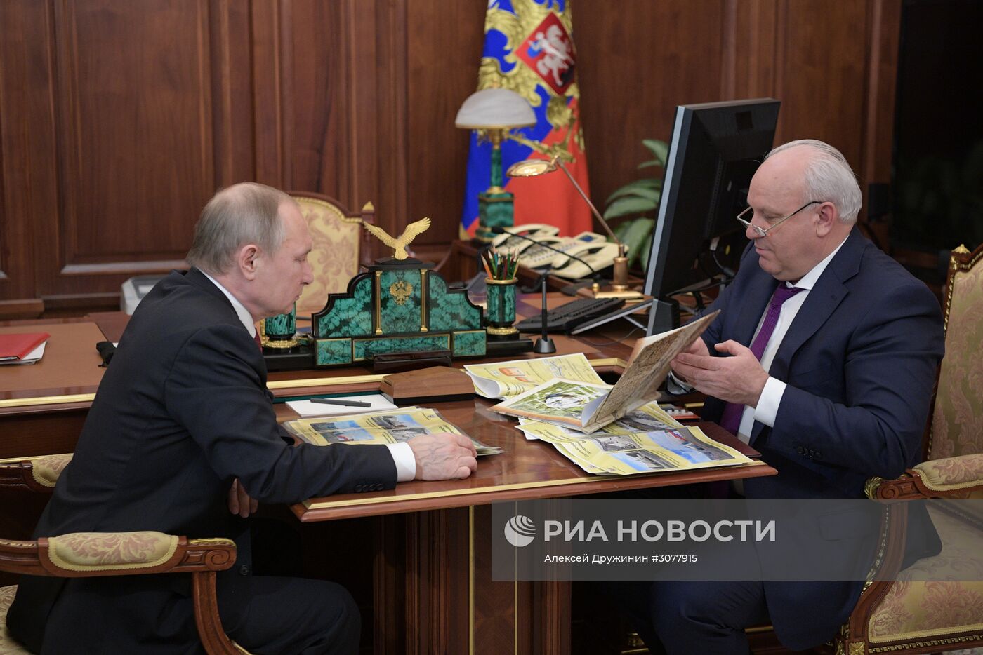 Встреча президента РФ В. Путина с главой Хакасии В. Зиминым