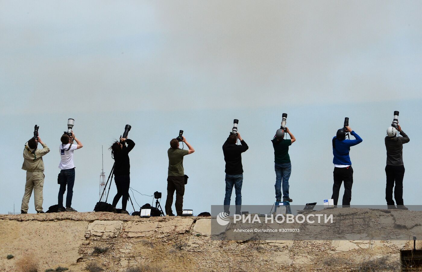 Пуск ракеты-носителя "Союз-ФГ" с ТПК "Союз- МС-04" с космодрома Байконур