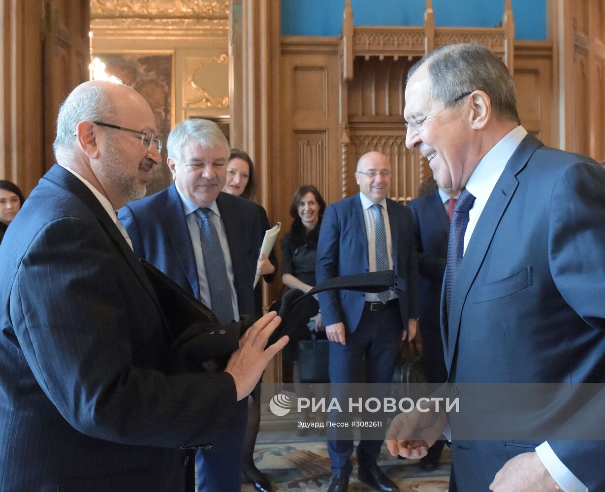 Встреча главы МИД РФ С. Лаврова с генеральным секретарем ОБСЕ Л. Заньером