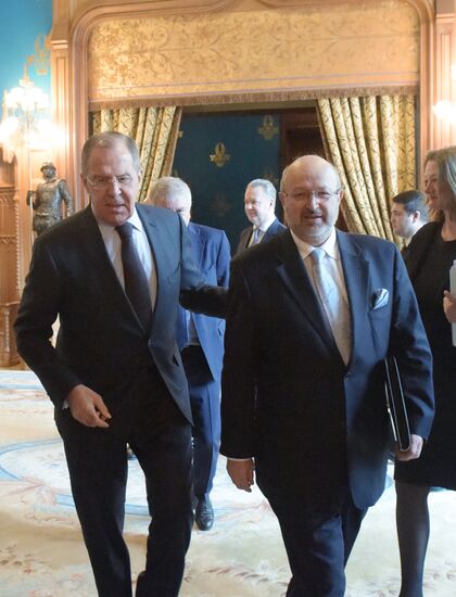 Встреча главы МИД РФ С. Лаврова с генеральным секретарем ОБСЕ Л. Заньером