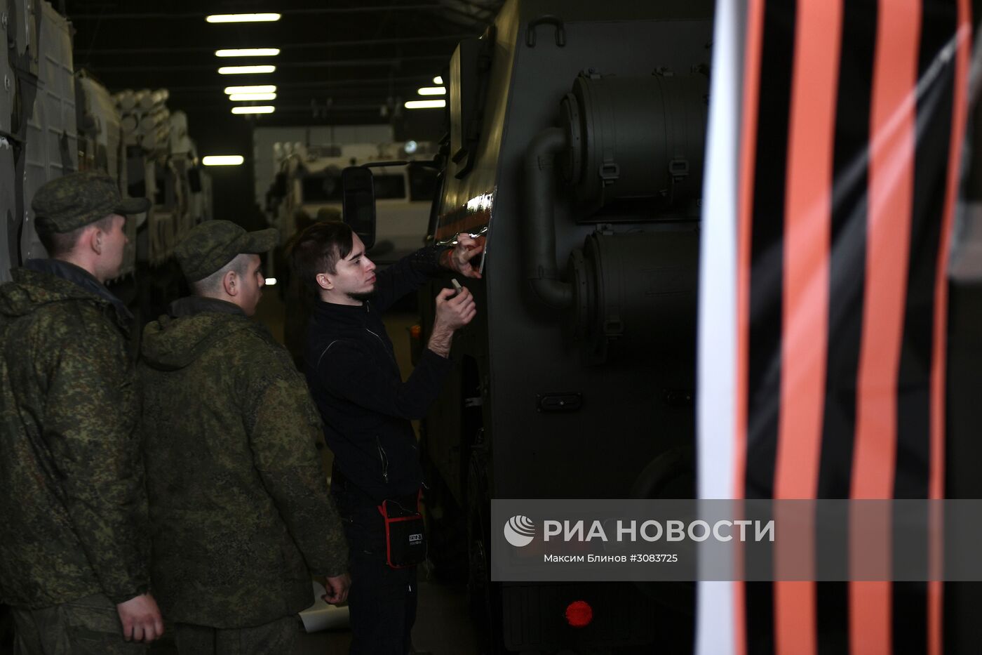 Подготовка военной техники, участвующей в Параде Победы