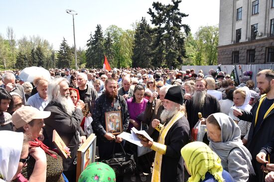 Траурные мероприятия в Одессе в память о погибших 2 мая 2014