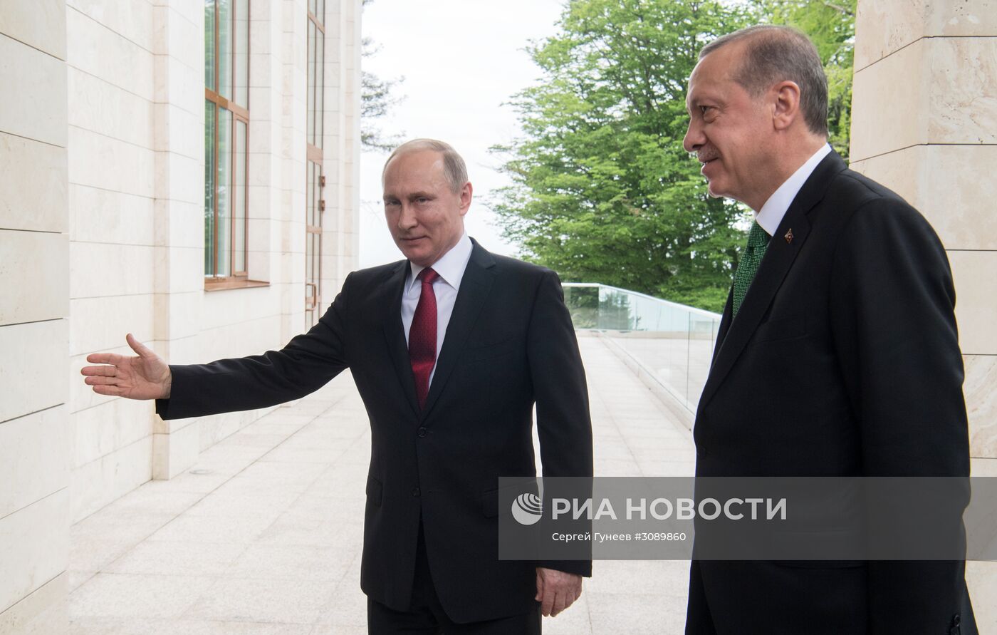 Встреча президента РФ В. Путина с президентом Турции Р. Эрдоганом