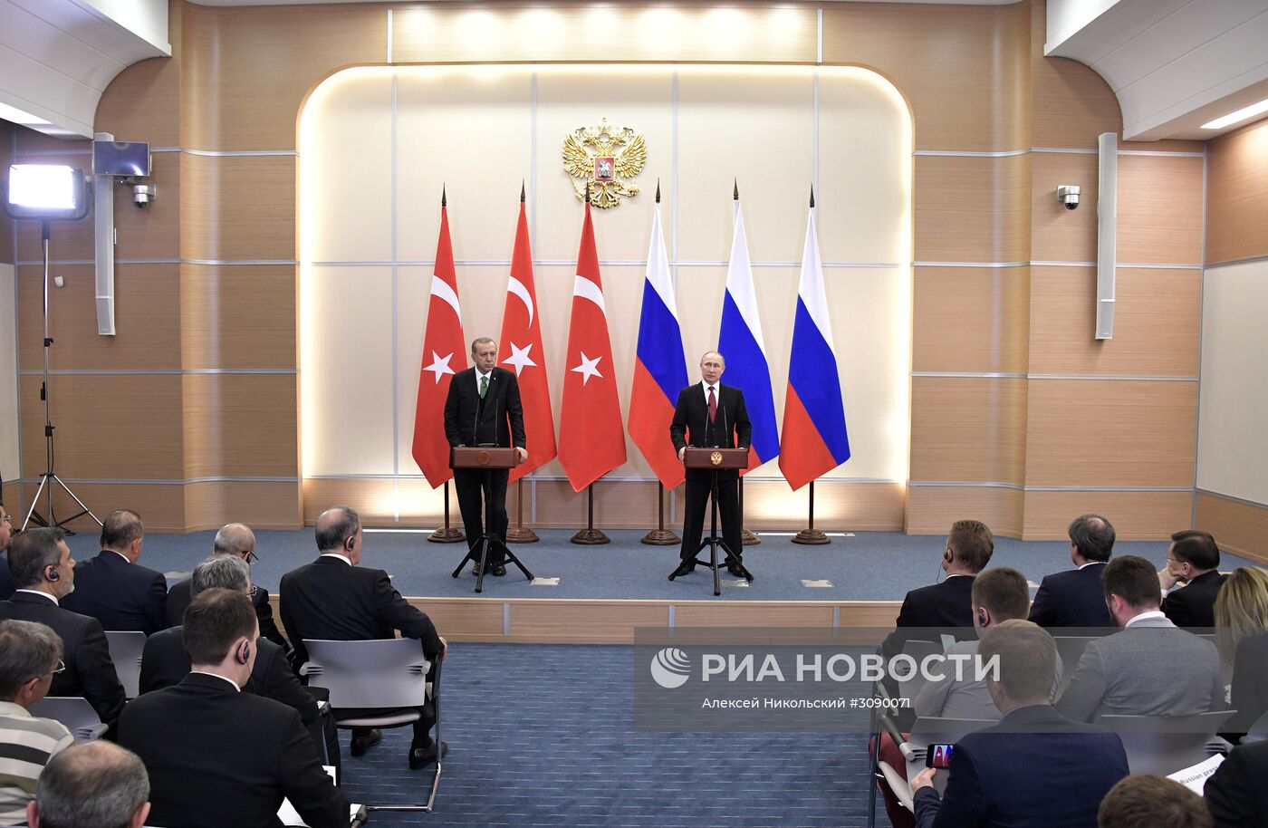 Встреча президента РФ В. Путина с президентом Турции Р. Эрдоганом