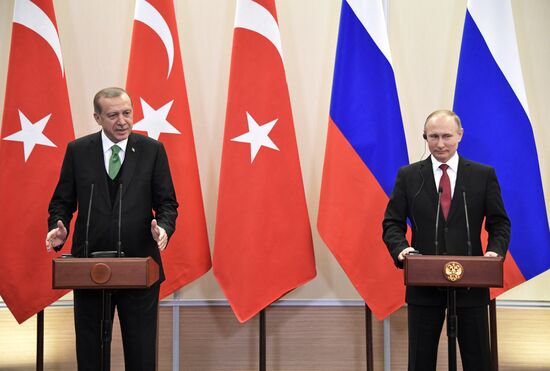 Встреча президента РФ В. Путина с президентом Турции Р. Эрдоганом