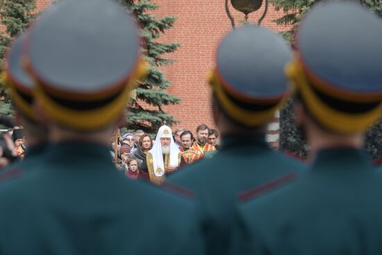 Церемония открытия креста в память о великом князе Сергее Александровиче в Кремле