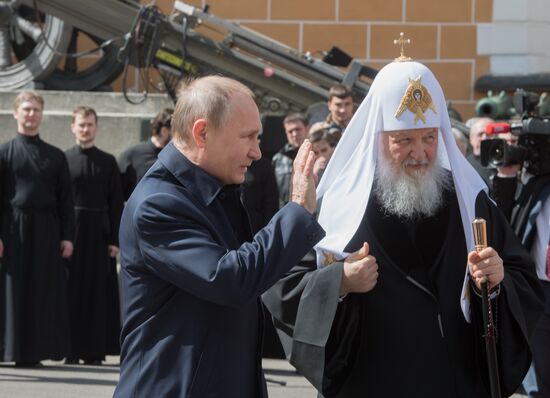 Церемония открытия креста в память о великом князе Сергее Александровиче в Кремле