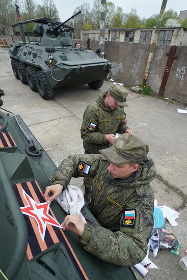 Подготовка боевой техники к участию в параде Победы в Калининграде