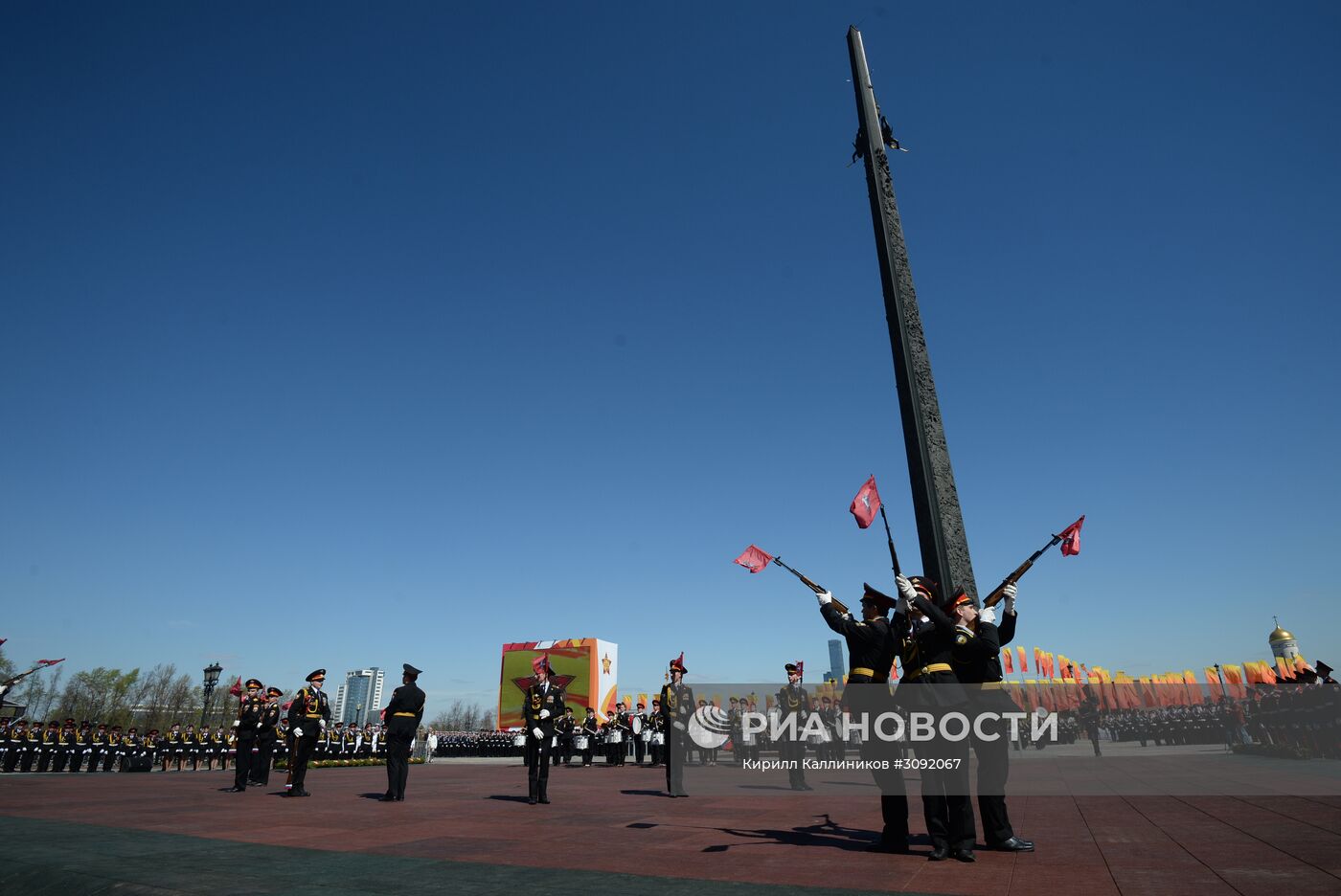 Парад московских кадетов на Поклонной горе