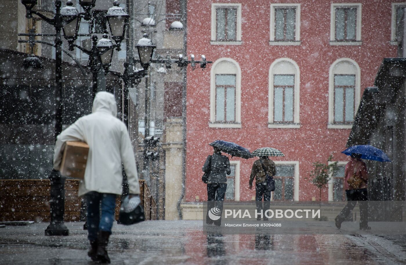 Майский снегопад в Москве