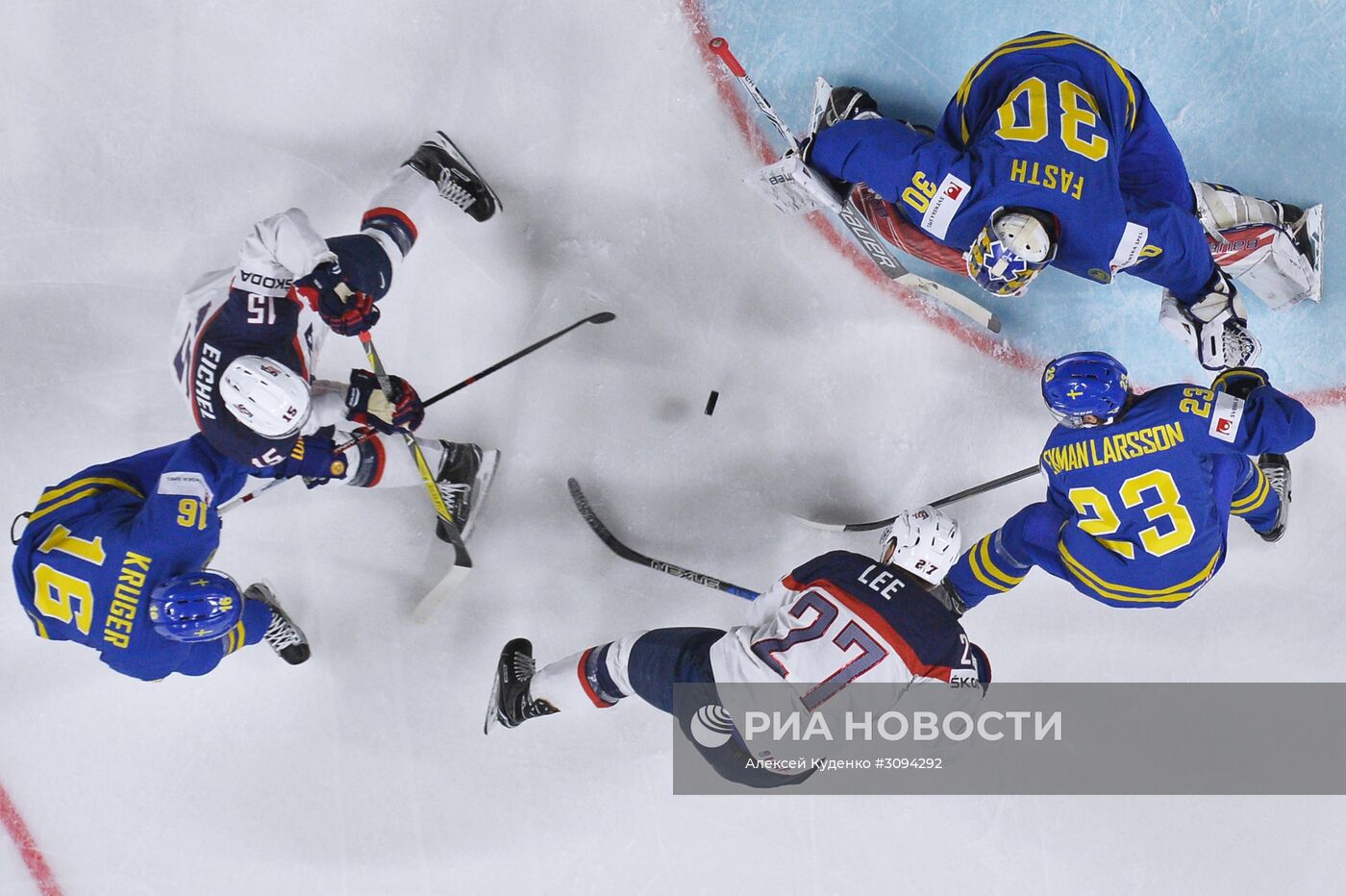 Хоккей. Чемпионат мира. Матч США - Швеция