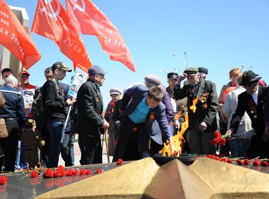 Празднование Дня Победы в городах России