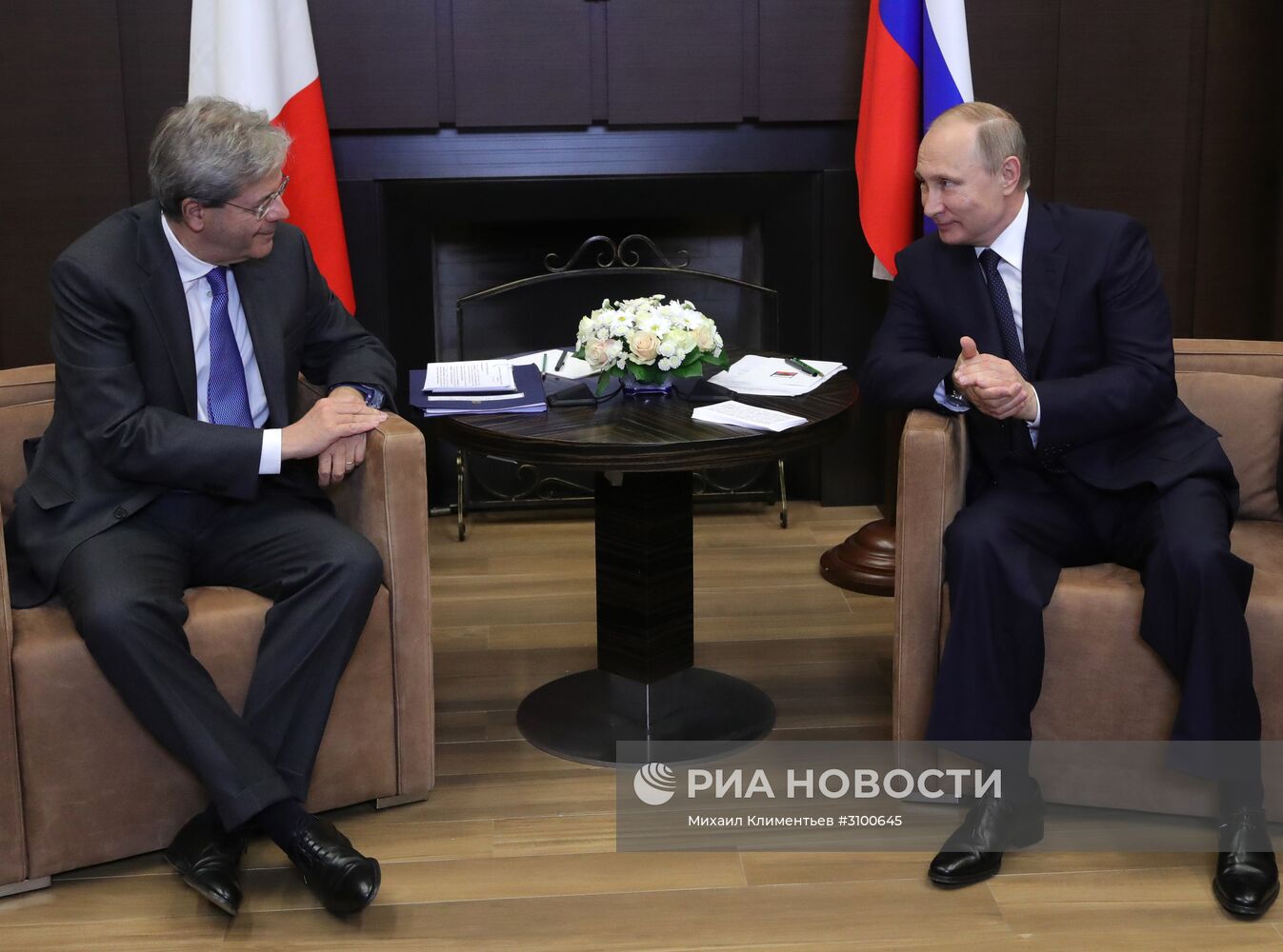 Встреча президента РФ В. Путина с премьер-министром Италии П. Джентилони
