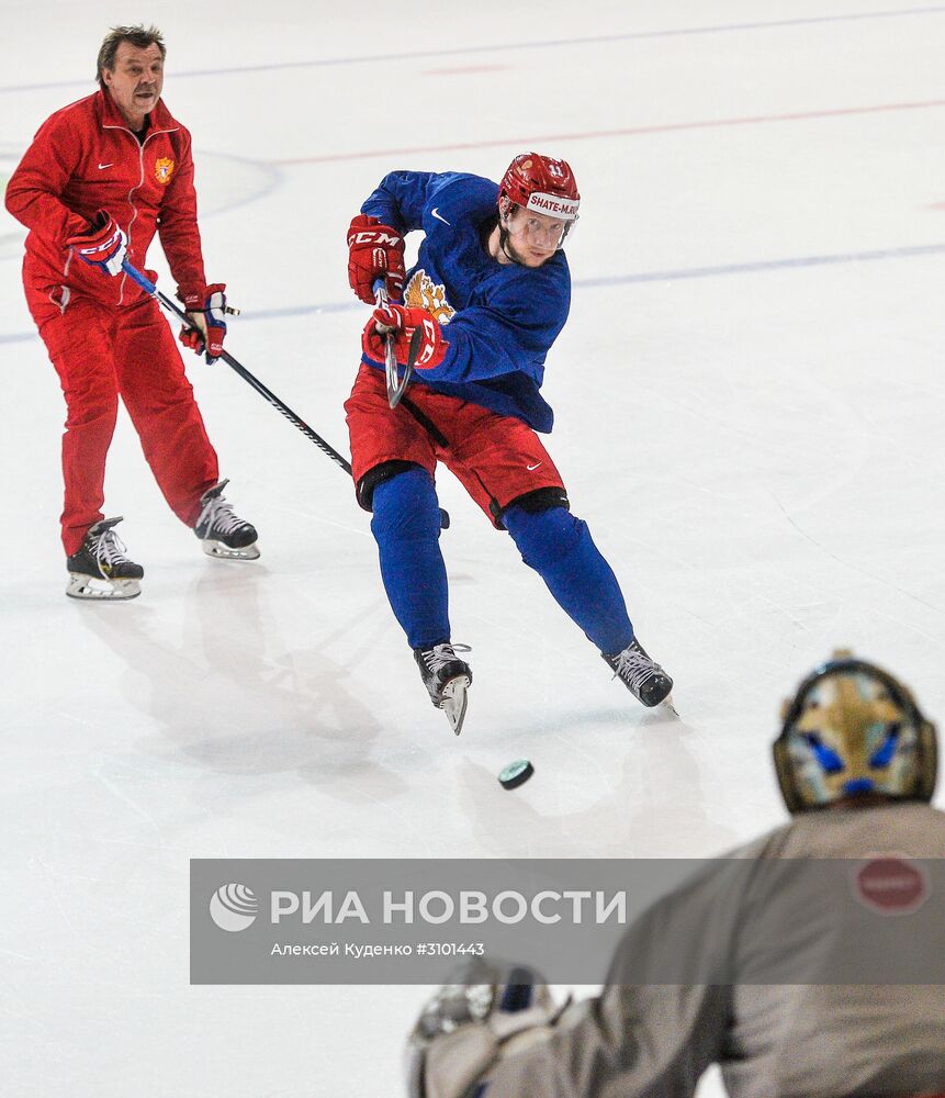 Хоккей. Чемпионат мира. Тренировка сборной России