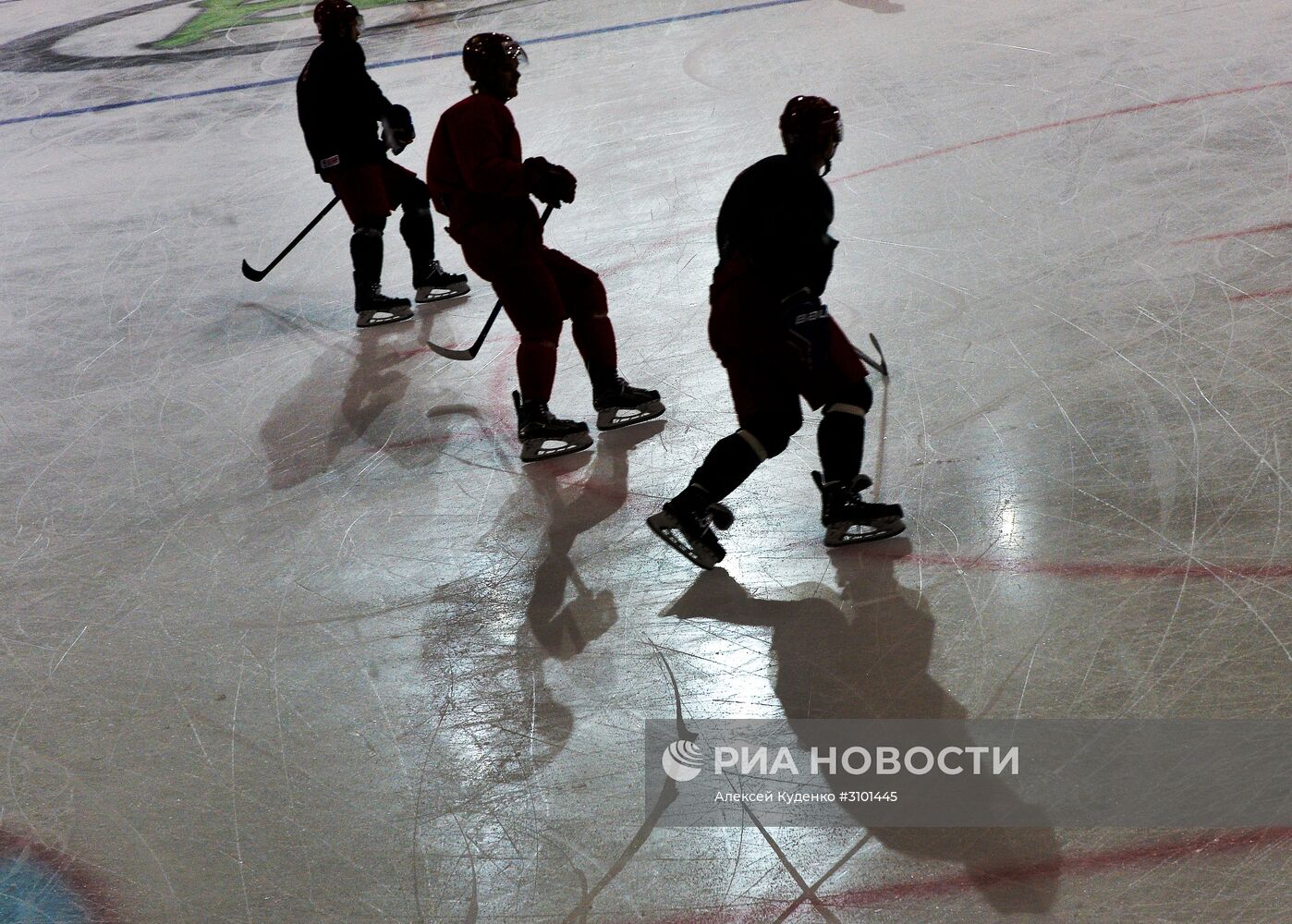 Хоккей. Чемпионат мира. Тренировка сборной России