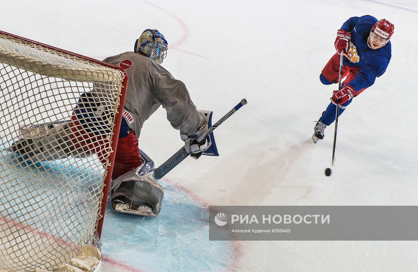 Хоккей. Чемпионат мира. Тренировка сборной России