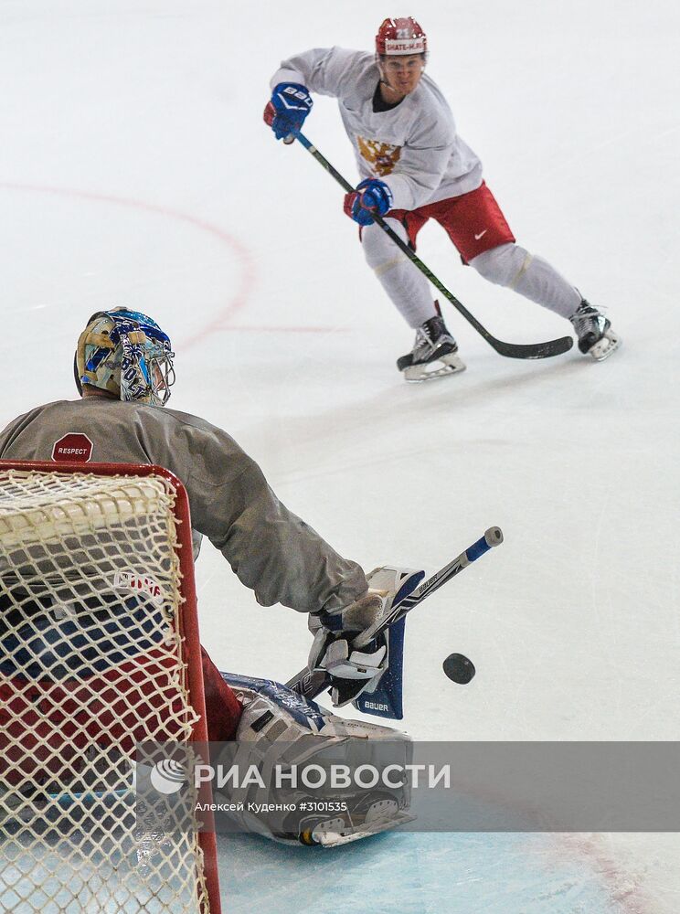 Хоккей. Чемпионат мира. Тренировка сборной России