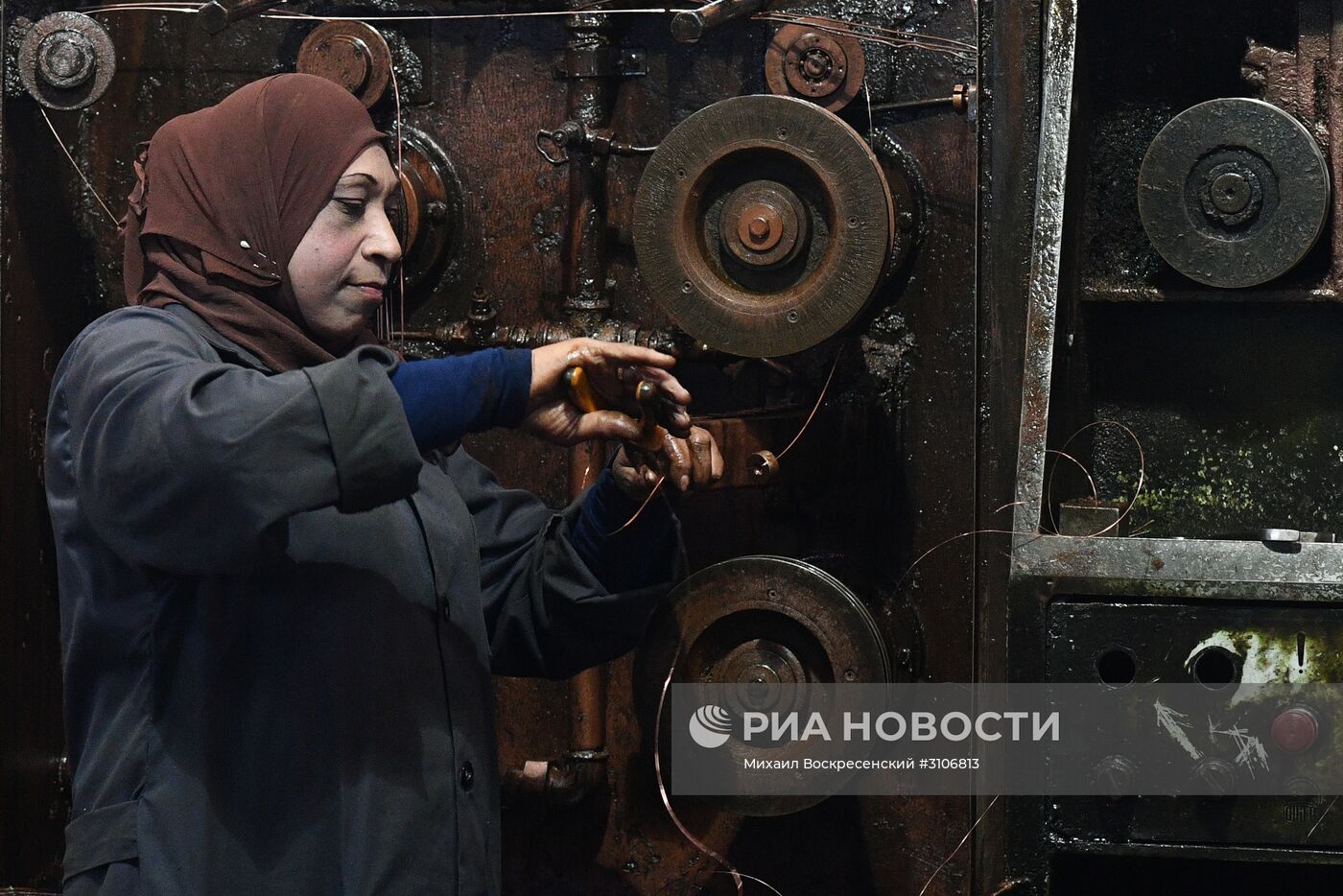 Завод по изготовлению электрических кабелей в южном пригороде Дамаска