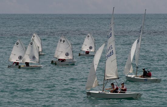 Соревнования юных моряков в "Артеке"