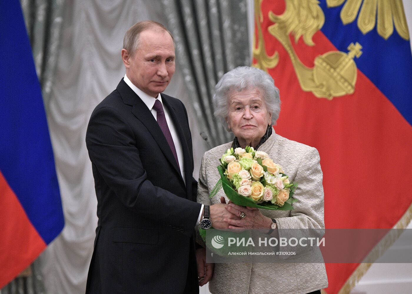 Церемония вручения государственных наград президентом РФ В. Путиным в Кремле