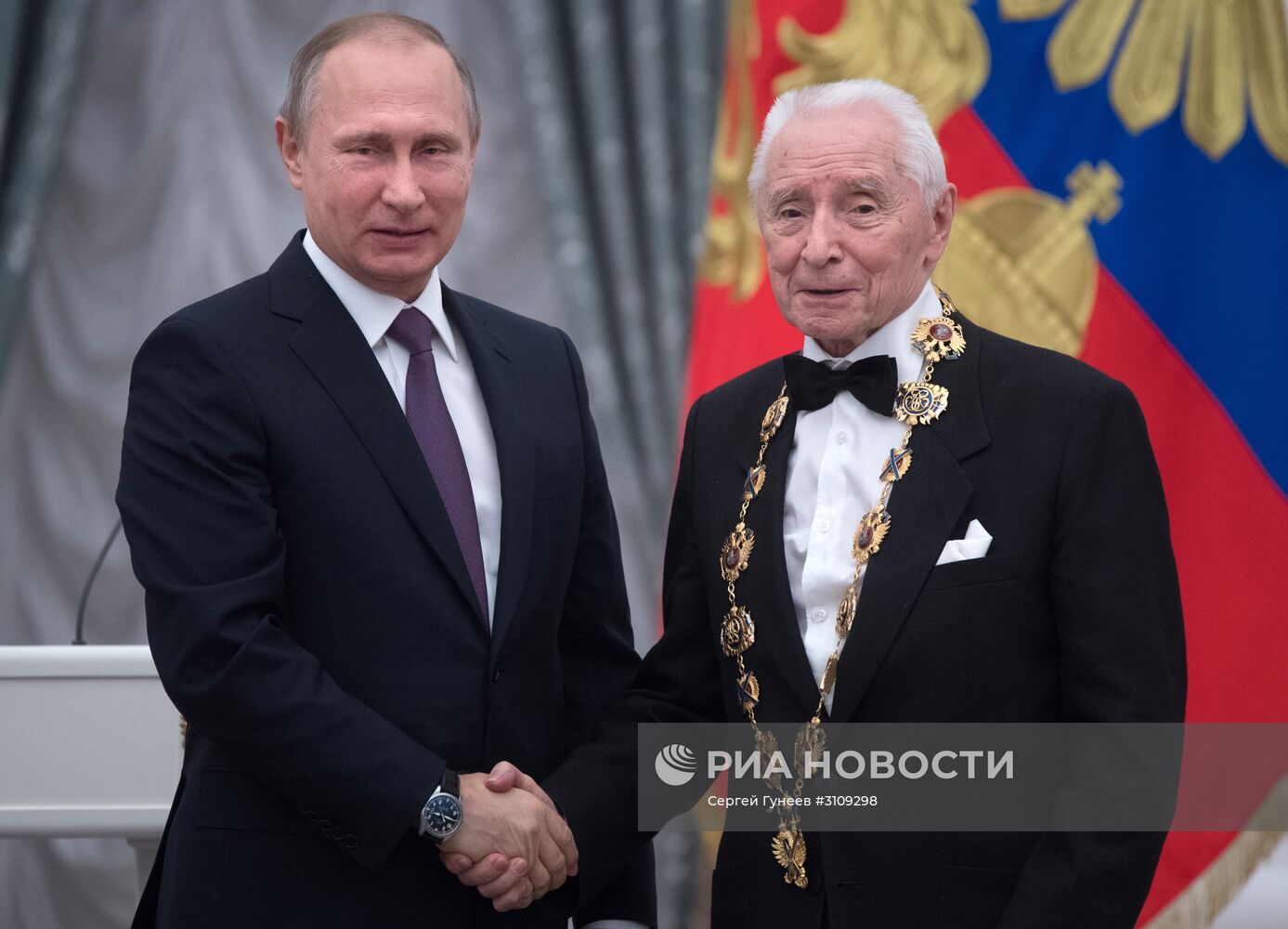 Церемония вручения государственных наград президентом РФ В. Путиным в Кремле