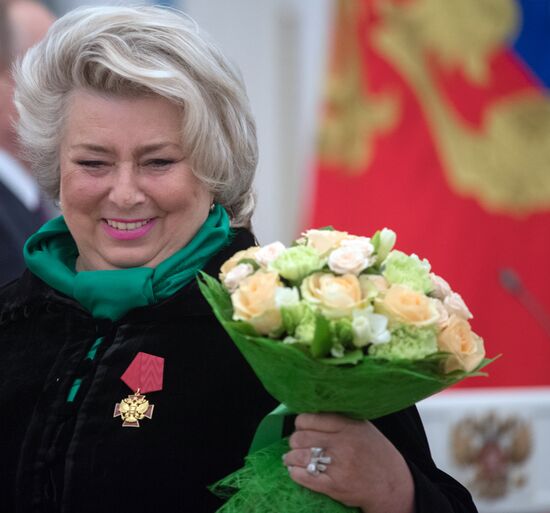 Церемония вручения государственных наград президентом РФ В. Путиным в Кремле