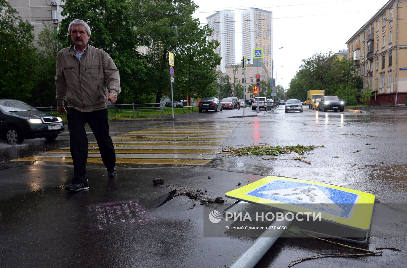 Последствия урагана в Москве