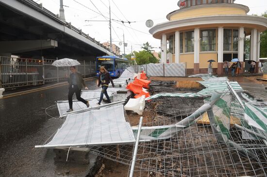 Последствия урагана в Москве