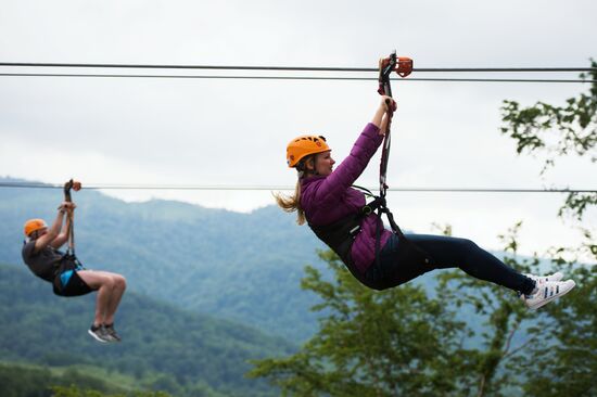 Открытие аттракциона ZipLine в Сочи