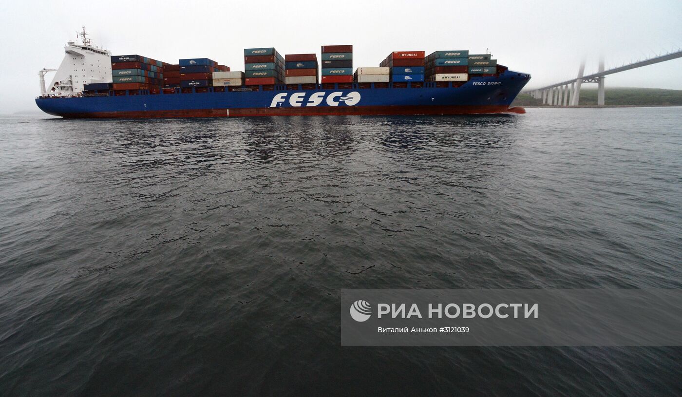 Контейнеровоз Fesco Diomid прибыл в порт Владивостока