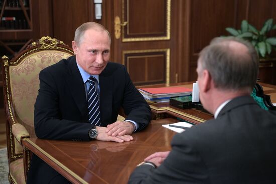 Президент РФ В. Путин встретился с главой Совбеза РФ Н. Патрушевым