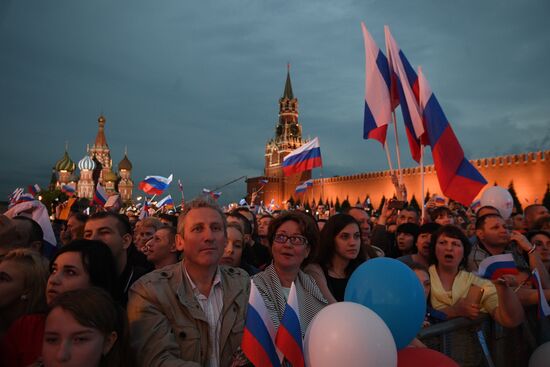 Праздничный концерт, посвященный Дню России, на Красной площади