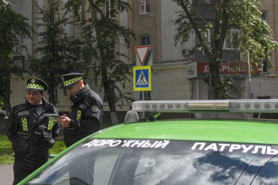 Работа экипажа дорожного патруля ЦОДД