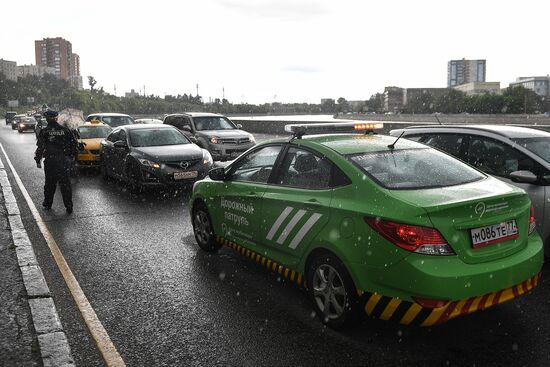 Работа экипажа дорожного патруля ЦОДД