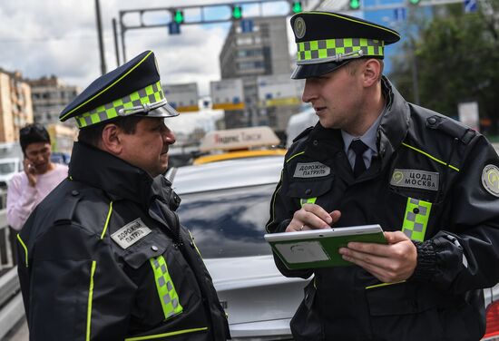 Работа экипажа дорожного патруля ЦОДД