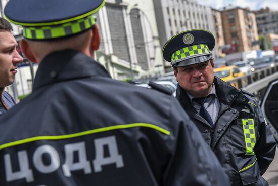 Работа экипажа дорожного патруля ЦОДД