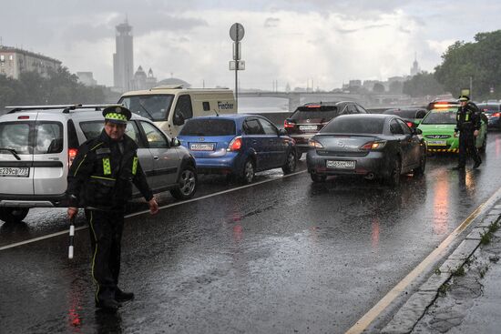 Работа экипажа дорожного патруля ЦОДД