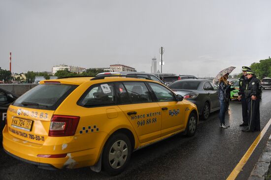 Работа экипажа дорожного патруля ЦОДД