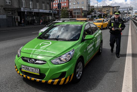 Работа экипажа дорожного патруля ЦОДД