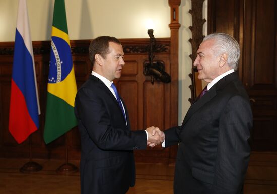 Премьер-министр РФ Д. Медведев встретился с президентом Бразилии М. Темером