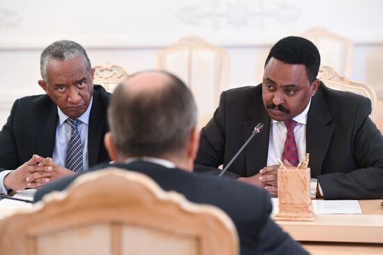 Встреча глав МИД РФ и Эфиопии С. Лаврова и В. Гебейеха