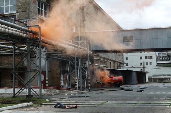 Учения МЧС в Донецке