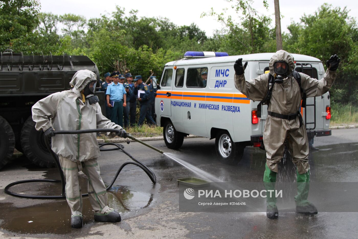 Учения МЧС в Донецке