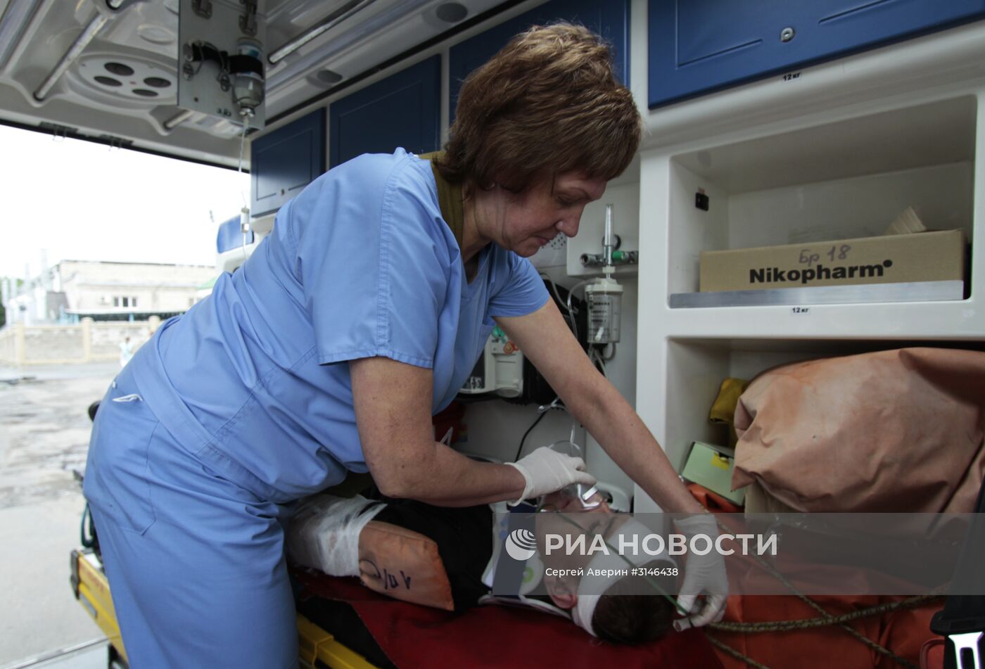 Учения МЧС в Донецке